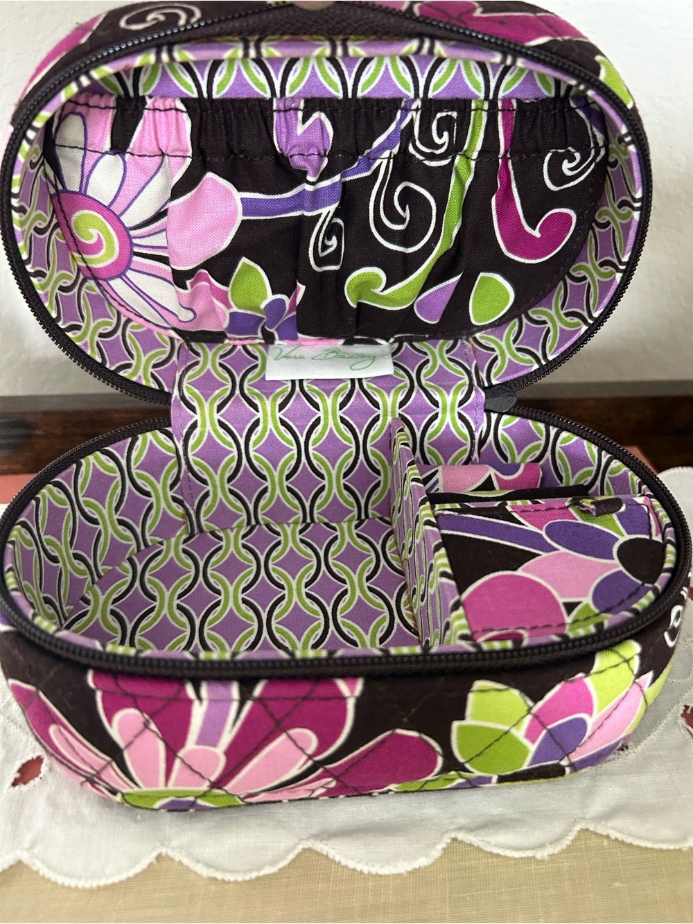 Vera Bradley Purple Punch Jewelry Travel Case - Picture 2 of 2
